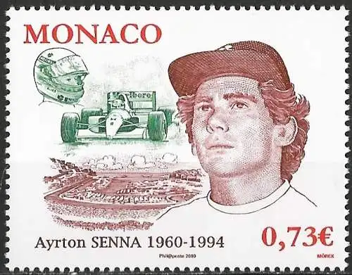 Monaco 2009 - Mi 2961 - YT 2709 - Ayrton Senna, Rennfahrer - MNH 