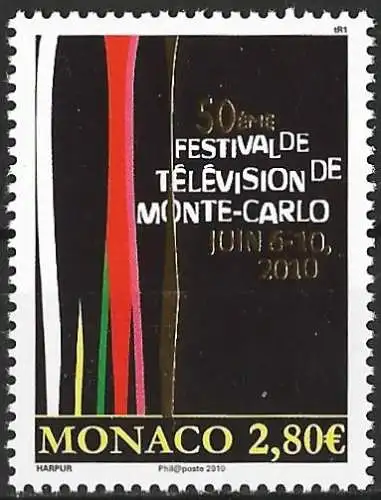 Monaco 2010 - Mi 2999 - YT 2742 - Festival de Télévision von Monte-Carlo - MNH 