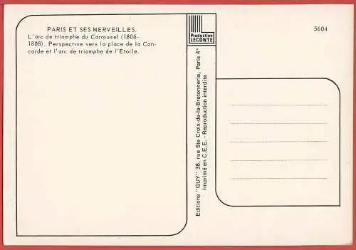 [Ansichtskarte] Paris ( 75 ) Triumphbogen des Carrousel. 