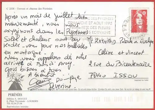 [Ansichtskarte] Hautes-Pyrénées ( 65 ) Cauterets : Das Tal des Lutour - Der Strom Gave. 