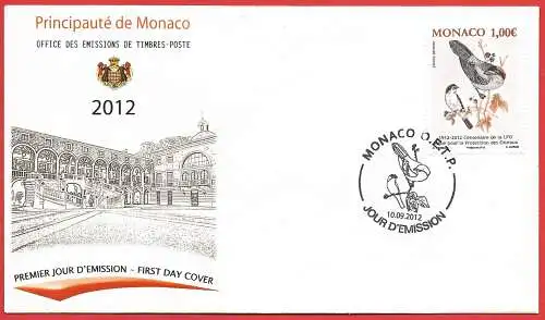 Monaco 2012 - Mi 3098 - YT 2840 - Vogelschutzliga - FDC 