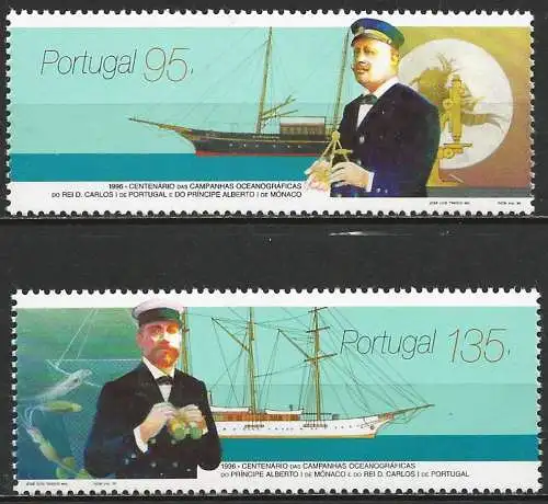 Portugal 1996 - Mi 2110/11 - YT 2088/89 - Segelboote und Albert I und Charles I - MNH