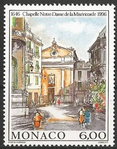 Monaco 1996 - Mi 2281 - YT 2030 - Kapelle, Gemälde von Hubert Clérissi - MNH