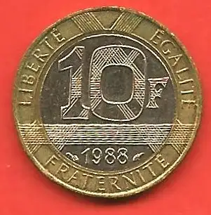 Frankreich : 10 Francs - 1988