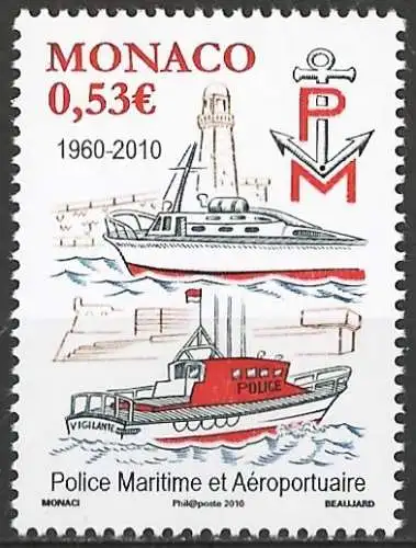 Monaco 2010 - Mi 3003 - YT 2747 - Die Marinepolizei - MNH 