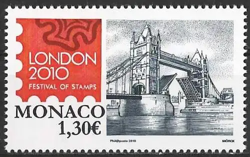 Monaco 2010 - Mi 2998 - YT 2741 - Philatelistische Ausstellung in London - MNH 