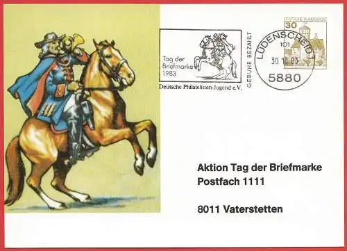 BDR 1983 - Ganzsache Tag der Briefmarke ( Deutsche Philatelisten Jungen )