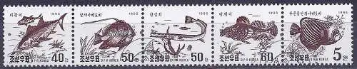 Korea-Nord 1995 - Mi 3765/69 - YT 2598/602 - Fisches