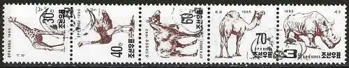 Korea-Nord 1995 - Mi 3779/83 - YT 2608/12 - Wildtiere