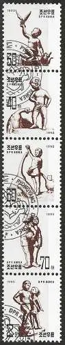 Korea-Nord 1995 - Mi 3784/88 - YT 2613/17 - Kindes-Skulpturen