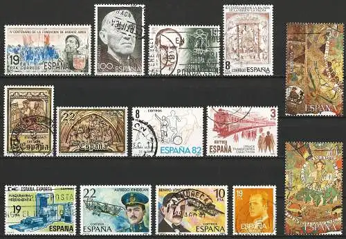 Spanien 1980 - Set mit 14 Briefmarken