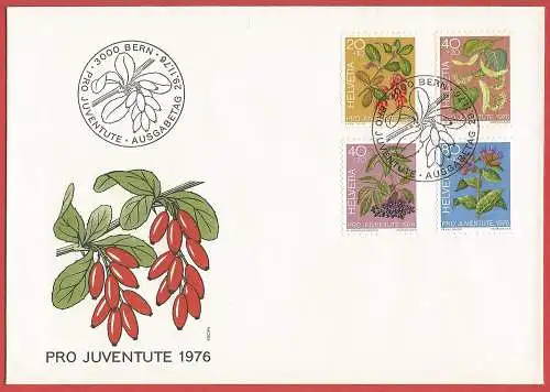 Schweiz 1976 - Mi 1083/86 - YT 1013/16 - Pro-Juventute : Blumen  FDC - Komplette Serie