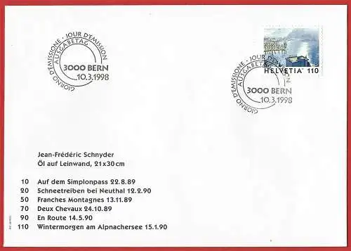 Schweiz 1998 - Mi 1648 - YT 1573 - Gemälde von Jean-Frédéric Schnyder - FDC