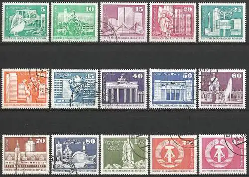 DDR 1973/74 - Mi 1842... - YT 1500/13 + 1643 - Gebäude und Architektur - Komplette Serie