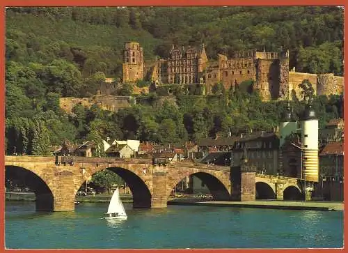 [Ansichtskarte] Deutschland - Heidelberg : Alte Brücke und Schloss. 