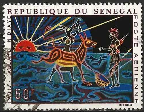 Senegal 1969 - Mi 407 - YT Pa 78 - Gemälde von Farid'Allaye N'Diane - Flugpost