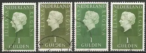 Niederlande 1969 - Mi 914x - YT 883 - Königin Juliana - 4 Nuancen von Grün