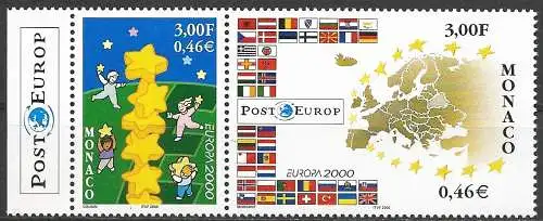 Monaco 2000 - Mi 2499 & 2500 - YT 2248 & 2249 - Europa CEPT - MNH**