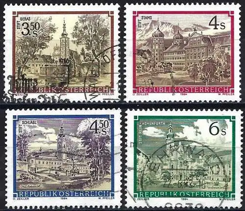 Österreich 1984 - Mi 1768/76/91/92 - YT 1596/607/620/621 - Abteien