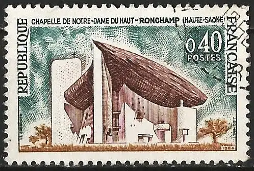 Frankreich 1965 - Mi 1498 - YT 1435 - Kapelle Notre-Dame de Ronchamps