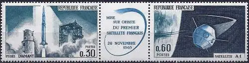 Frankreich 1965 - Mi 1530/31 - YT 1465a - Erster französischer Satellit und Rakete Diamant - MNH**