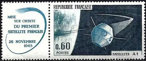 Frankreich 1965 - Mi 1531 - YT 1465 - Erster französischer Satellit A1 - MNH**