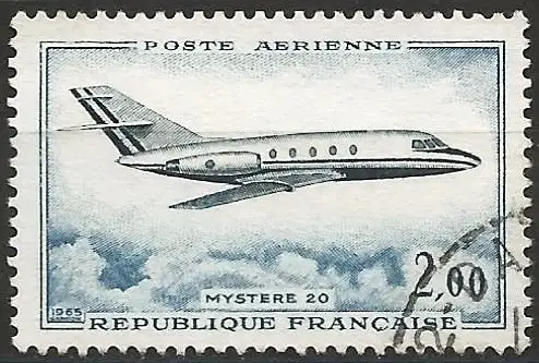 Frankreich 1965 - Mi 1514 - YT Pa 42 - Flugzeug  Dassault ” Mystère 20 ”