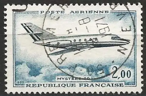 Frankreich 1965 - Mi 1514 - YT Pa 42 - Flugzeug  Dassault ” Mystère 20 ”