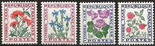 Frankreich 1965 - Mi P 100/103 - YT T 95, 96, 101 & 102 - Blumen - MNH** - Komplette Serie