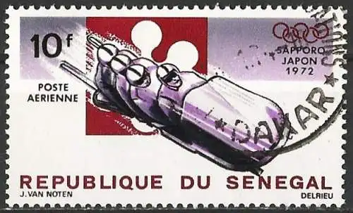 Senegal 1972 - Mi 480 - YT Pa 114 - Olympische Spiele von Saporro : Bobsleigh - Flugpost