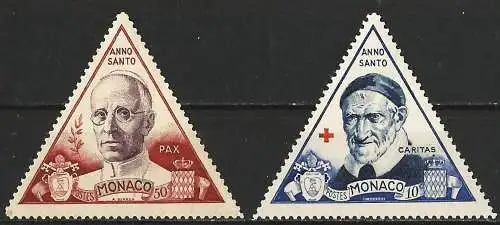 Monaco 1951 - Mi 429/30 - YT 353/54 - Saint-Vincent-de-Paul y Pie XII - MNH**