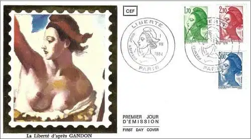 Frankreich 1984 – FDC : Mi 2454A/56A - YT 2318/20 - Marianne von Gandon