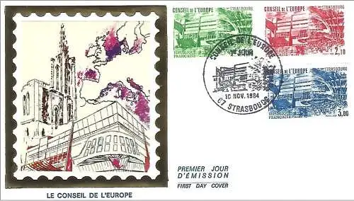 Frankreich 1984 – FDC : Mi CE 34/36 – YT S82/84 – Diensmarke : Europarat