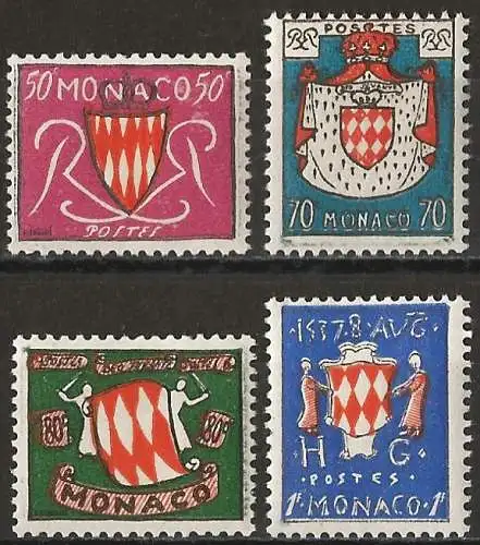 Monaco 1954 - Mi 479/82 - YT 405/08 - Wappen - MNH**