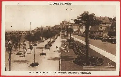 [Ansichtskarte] Gironde - Arcachon : Der Neue Boulevard und die Promenade. 