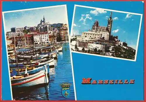 [Ansichtskarte] Frankreich - Bouches-du-Rhône (13) Marseille : Der Alte Hafen und die Basilika. 