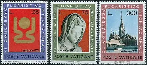 Vatikan 1973 - Mi 615/17 - YT 552/54 - Eucharistischer Kongress  - MNH Komplette Serie