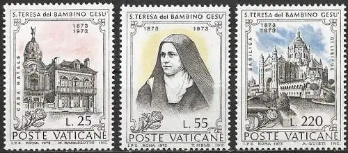 Vatikan 1973 - Mi 618/20 - YT 555/57 - Heilige Teresa von Avila - MNH - Komplette Serie