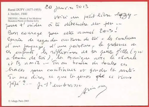 [Ansichtskarte] Gemälde von Raoul Dufy  "Die Werkstatt “ - Troyes Museum für moderne Kunst. 