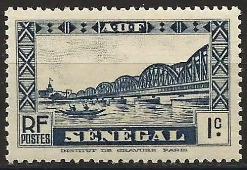 Senegal 1935 - Mi 118 - YT 114 - Die Brücke Faidherbe, Dakar - MNH**