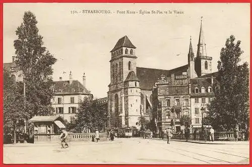 [Ansichtskarte] Frankreich - Bas-Rhin ( 67 ) Straßburg : Die Kuss-Brücke und die Kirche Saint-Pierre le Vieux. 