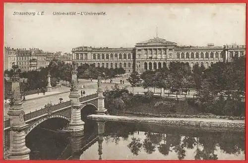 [Ansichtskarte] Frankreich - Bas-Rhin ( 67 ) Straßburg : Der Palast und die Brücke der Universität. 