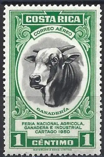 Costa Rica 1950 - Mi 460 - YT Pa 196 - Cow - MNH** -  Flugpost 