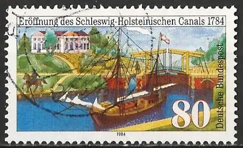 Deutschland BDR 1984 - Mi 1223 - YT 1056 - Segelboot vor der Schleuse