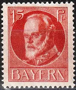 Deutschland (Bayern) 1916 - Mi 115 Aa - YT 114 (A) - King Ludwig III - MH*