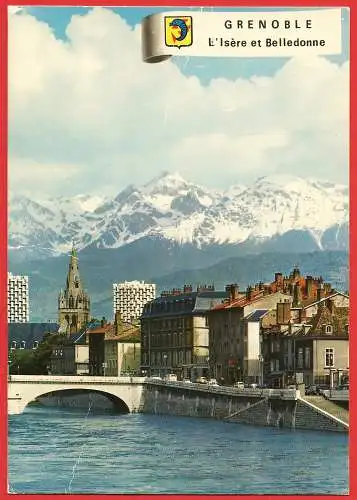 [Ansichtskarte] Frankreich - Isère (38) Grenoble : Kirche Saint-André und die Belledonne-Berge. 
