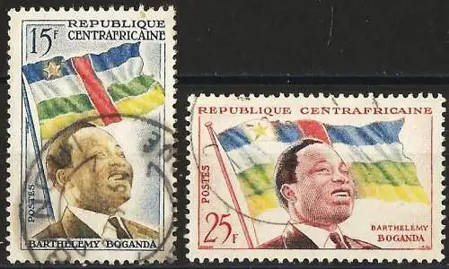 Zentralafrikanisch Rep. 1959 - Mi 1 und 2 - YT 1 und 2 - Präsident Barthelemy Boganda