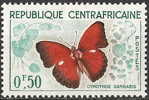 Zentralafrikanisch Rep. 1961 - Mi 4 - YT 4 - Schmetterling - MH*