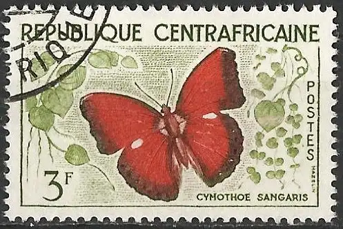 Zentralafrikanisch Rep. 1961 - Mi 7 - YT 7 - Schmetterling 