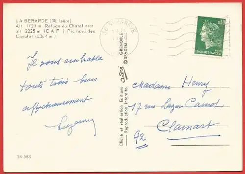 [Ansichtskarte] Frankreich - Isère ( 38 ) Saint-Christophe en Oisans - La Bérarde : Der Zuflucht von Chatelleret. 